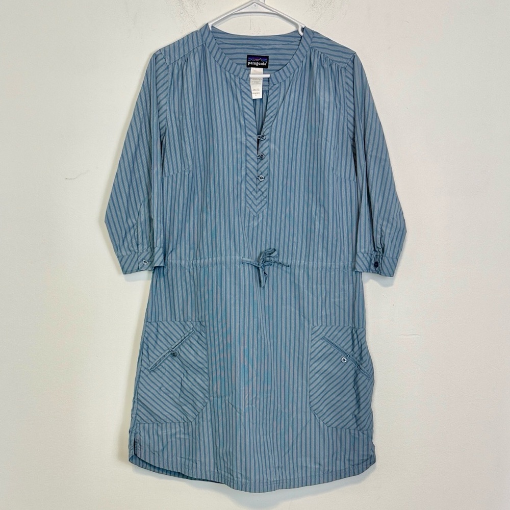 Patagonia Light Blue Striped Mini Dress